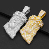 GL Silver Full Moissanite Garland Corolla Jesus Pendant